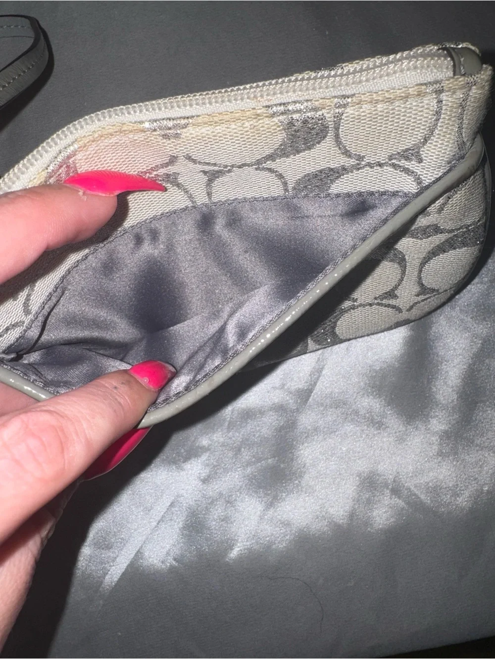 Coach Silver Wristlet